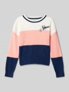 Guess Regular Fit Strickpullover aus Viskose-Mix in Marine, Größe 98