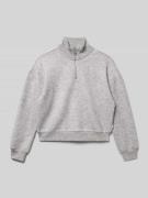 Garcia Pullover mit Stehkragen in Mittelgrau Melange, Größe 152