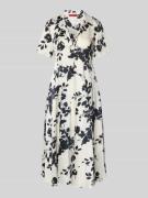 MAX&Co. A-Linie Freizeitkleid mit Allover-Muster Modell 'BALTA' in Wei...