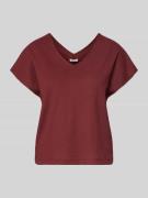 s.Oliver RED LABEL Relaxed Fit T-Shirt mit Allover-Muster in Bordeaux,...