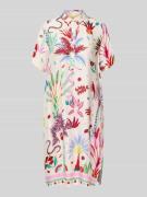 Milano Italy Knielanges Hemdblusenkleid aus Viskose mit Knopfleiste in...