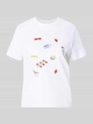 Pieces Regular Fit T-Shirt aus reiner Baumwolle Modell 'GAK' in Weiss,...