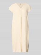 Soyaconcept Knielanges Leinenkleid mit V-Ausschnitt Modell 'Ina' in Sa...