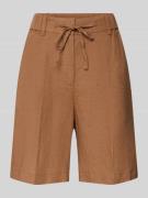 Marc O'Polo Wide Fit Shorts aus reinem Leinen mit Tunnelzug in Hazel, ...