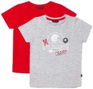 Luca &  Lola San Marino T-Shirt 2er-Pack, Grey/Red 98-104