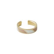 Design Letters Candy Ring gestreift, Beige/Weiß