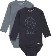 Minymo Body 2er-Pack, Dark Navy, 62, Babykleidung