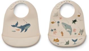 LIEWOOD Tilda Lätzchen mit Print 2er-Pack, Sea Creature/Sandy