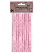 Party Collection Papierstrohhalme ZickZack Rosa   16 stk.