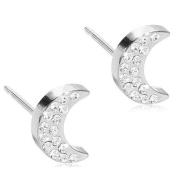 Blomdahl Earrings Brilliance Moon 8 mm Crystal