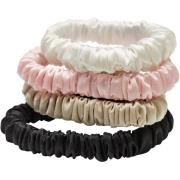 Lenoites Mulberry Silk Skinny Scrunchies Pink, Beige