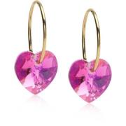 Blomdahl Golden Titanium Ear Ring 14 mm, Heart 10 mm, Rainbow Ros