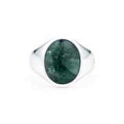 IX Studios Oval Signet Marble Ring 22 kt. Silber DMN0337RHGRMA