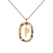 PDPAOLA Letter P Halskette 18 kt. Silber vergoldet CO01-275-U