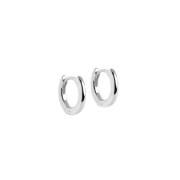 Enamel Chunky Classic 8 mm Ohrringe Silber E248S