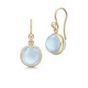 Julie Sandlau Prime Milky Aqua Ohrringe 18 kt. Silber Vergoldet HKS181...