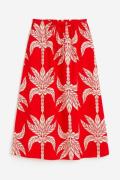 H&M Ausgestellter Rock Rot/Palmen, Röcke in Größe XS. Farbe: Red/palm ...