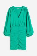 H&M Jerseykleid mit Raffungen Grün, Alltagskleider in Größe M. Farbe: ...