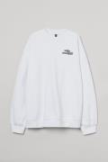 H&M Oversized Sweatshirt mit Druck Weiß/Meave, Sweatshirts in Größe S....