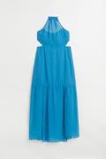H&M Rückenfreies Satinkleid Blau, Alltagskleider in Größe 36. Farbe: B...