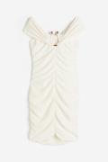 H&M Off-Shoulder-Kleid Cremefarben, Party kleider in Größe M. Farbe: C...