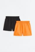 H&M 2er-Pack Badeshorts Orange/Schwarz in Größe 92. Farbe: Orange/blac...