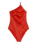 Arket One-Shoulder-Badeanzug Rot, Badeanzüge in Größe 44. Farbe: Red