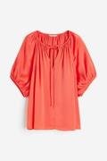 H&M Oversized Bluse zum Binden Koralle, Blusen in Größe XS. Farbe: 