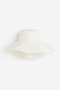 H&M Bucket Hat aus Baumwolle Weiß, Hut in Größe M/56. Farbe: White