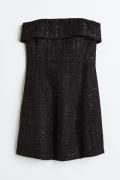 H&M Bandeau-Kleid Schwarz, Party kleider in Größe 46. Farbe: Black
