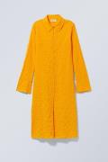 Weekday Gesmoktes Hemdkleid Gelb, Alltagskleider in Größe S. Farbe: Ye...