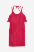 H&M MAMA Plissiertes Stillkleid Cerise, Kleider in Größe L