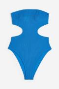 H&M Bandeau-Badeanzug Blau, Badeanzüge in Größe 50. Farbe: Blue