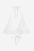 H&M Wattiertes Triangel-Bikinitop Weiß, Bikini-Oberteil in Größe 42. F...