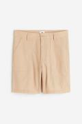 H&M Shorts aus Leinenmix Relaxed Fit Beige in Größe W 42