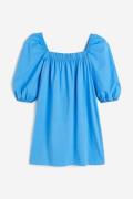 H&M Baumwollkleid mit Puffärmeln Blau, Alltagskleider in Größe XL. Far...