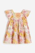 H&M Kleid mit Volant Gelb/Geblümt, Kleider in Größe 80. Farbe: Yellow/...