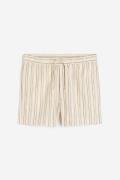 H&M Shorts aus Leinenmix Regular Fit Weiß/Beige gestreift in Größe L. ...