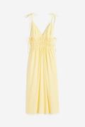 H&M Kleid mit Bindedetail Hellgelb, Alltagskleider in Größe L. Farbe: ...