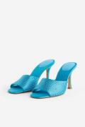 H&M Strassverzierte Mules Türkis, Heels in Größe 36. Farbe: Turquoise