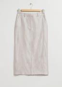 & Other Stories Linen-blend Midi Skirt Light Grey, Röcke in Größe 36