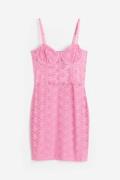 H&M Korsagenkleid aus Spitze Rosa, Party kleider in Größe S. Farbe: Pi...