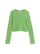 Arket Geripptes Jerseyshirt Hellgrün, Tops in Größe S. Farbe: Bright g...
