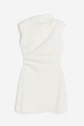 H&M Drapiertes Kleid Weiß, Alltagskleider in Größe XL. Farbe: White
