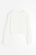 H&M Bluse mit Schulterpolstern Weiß, Blusen in Größe L. Farbe: White