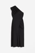 H&M Drapiertes One-Shoulder-Kleid Schwarz, Party kleider in Größe XL. ...