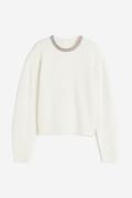 H&M Pullover mit Strassverzierung Weiß in Größe XL. Farbe: White