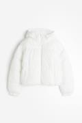 H&M Puffer-Jacke mit Kapuze Weiß, Jacken in Größe XS. Farbe: White