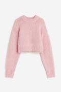 H&M Kurzer Pullover Hellrosa in Größe XXL. Farbe: Light pink