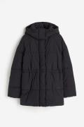 H&M Puffer Jacket mit Kapuze Schwarz, Jacken in Größe XXL. Farbe: Blac...